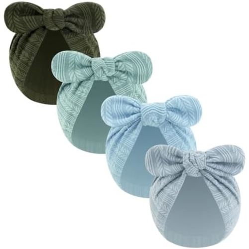 LIDHAY Newborn Baby Bow Knot Turban Hat Infant Hospital Hat Cotton Head Wrap Beanie Cap for Toddler Boys Girls 0-12 Months