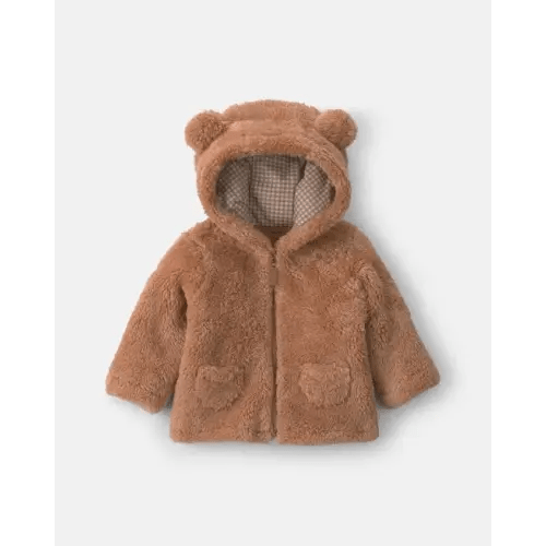 Baby Bear Teddy Fleece Zip-Up Hoodie - Brown | Carter's