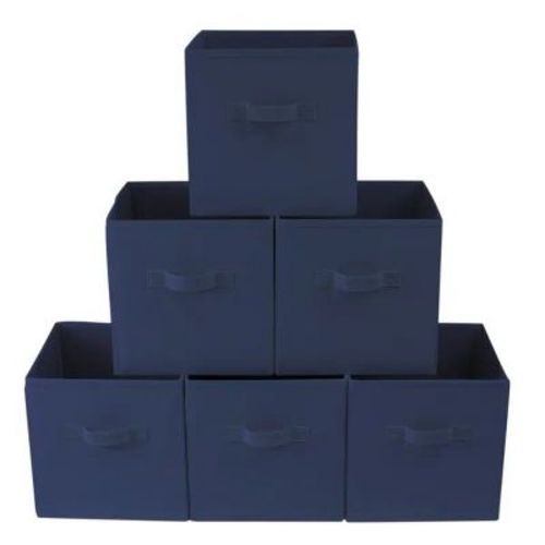 6 Pack Collapsible Cube Fabric Storage Bins (10.5" x 10.5")