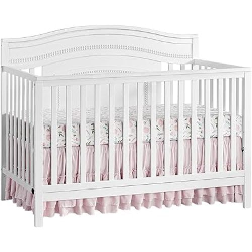 Oxford Baby Briella 4-in-1 Convertible Baby Crib, White, GreenGuard Gold Certified