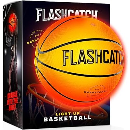 Light Up Basketball - Glow in The Dark - Sports Gear Accessories Gifts for Boys 8-15+ Year Old - Kids Teens Gift Birthday Ideas - Teen Boy Toys Ages 8 9 10 11 12 13 14 15 Outdoor Teenager