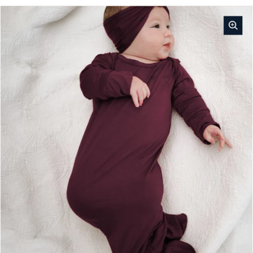Baby Knot Gown Set: Plum – Lila