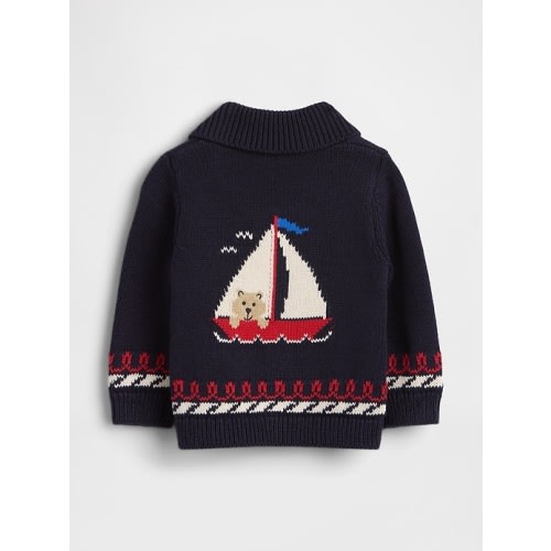 Baby Nautical Shawl Cardigan Sweater