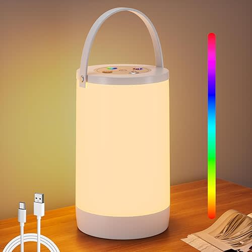 Night Light for Kids, Portable USB Night Lamp with 2200 mAh Battery, Bright Color Changing Light for Nightstand, Small Touch Bedroom Table Lamp for Christmas Gift