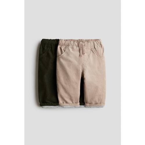 2-PACK LINED COTTON PANTS