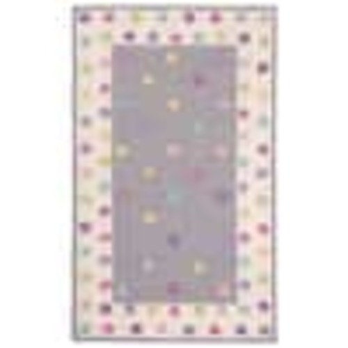 SAFAVIEH Kids 4 ft. x 6 ft. Gray/Multi Border Polka-Dot Area Rug SFK101F-4