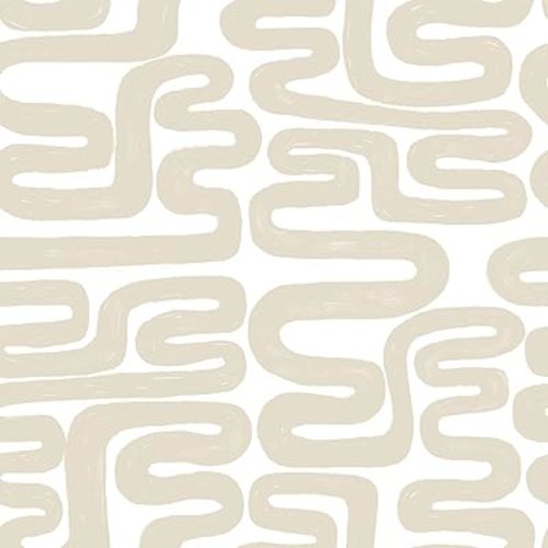 Peel and Stick Wallpaper Beige and White Wallpaper Modern Geometric Contact Paper Self-Adhesive Removable Wall Paper Waterproof for Bathroom Bedroom Cabinet Decor Vinyl 17.3" x 78.7"