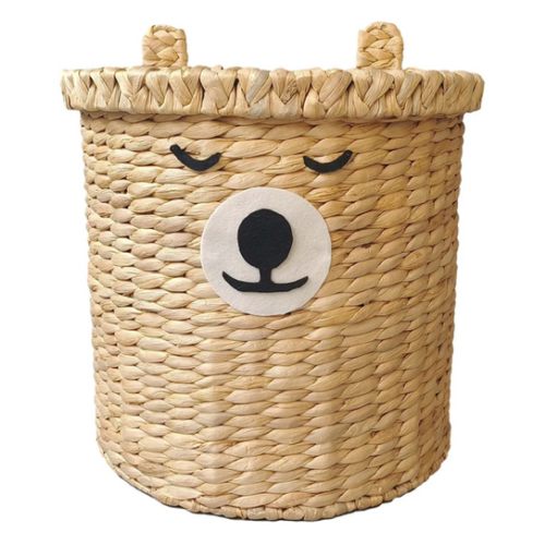 Tiny Dreamers Bear Water Hyacinth Laundry Hamper