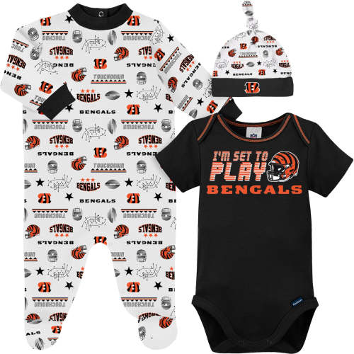 3-Piece Baby Boys Cincinnati Bengals Bodysuit, Sleep 'N Play, & Cap Se – Gerber Childrenswear