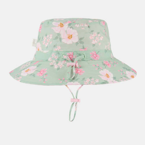 Baby Sunhat | Green Big Prints | 100% Cotton | Toshi