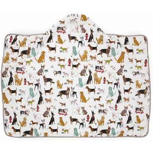 Little Unicorn Hooded Bath Towel | Absorbent Cotton & Terry Blend | Larger Size for Baby & Toddlers, 1-6 Years (Woof)