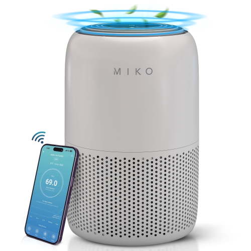 Miko Ibuki + Air Purifier for Large Room up to 1200 Sqft - H13 True HEPA Air Cleaner for Pet Hair, Odors, Dust, Pollen for Home