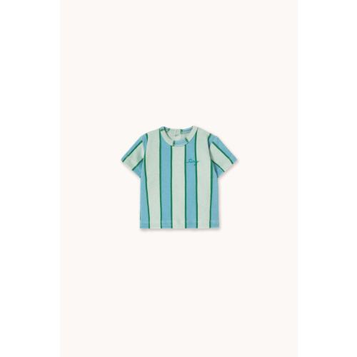 RETRO STRIPES BLUE TOWEL BABY TEE pale mint | TINY