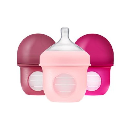 Nursh Silicone Pouch Baby Bottles - Pink - 4 fl oz/3pk