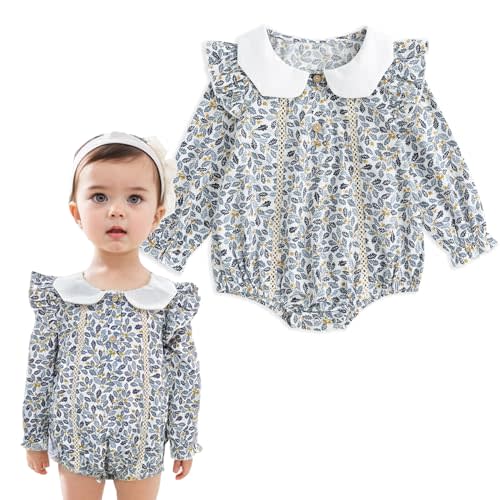 Simplee kids Baby Infant Girls Cotton Long Sleeve Summer Ruffle Romper 3-24 Months