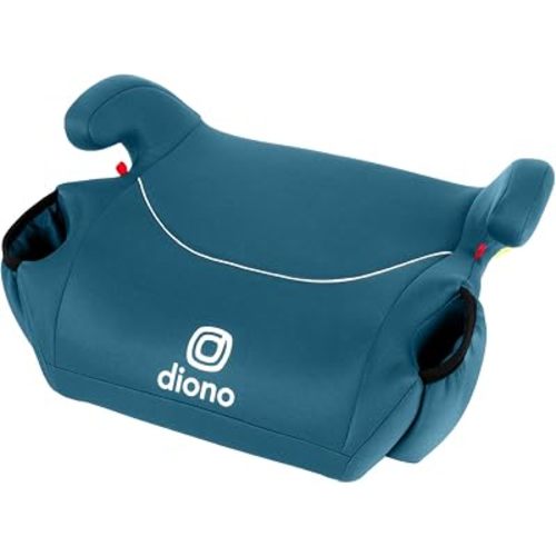 Diono Solana, No Latch, Single Backless Booster Car Seat, Lightweight, Machine Washable Covers, Cup Holders, Blue Razz Ice
