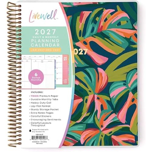 Blue Sky LiveWell 2027 Daily & Monthly Planner Calendar, 7"x9", Waimea
