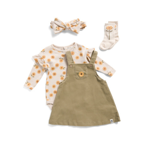Newborn Girls Floral Bodysuit And Dress Set With Socks And Headband | Baby | Marshalls