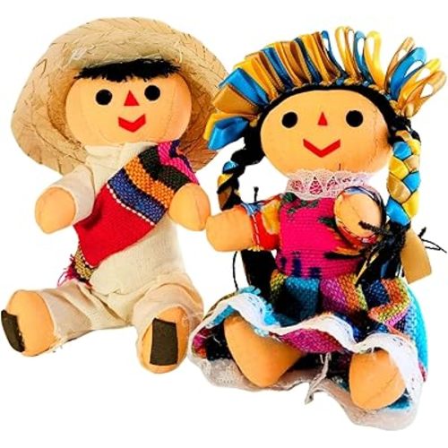 ALKIMIA INC Mexican Handmade Traditional Rag Couple Dolls - 5 inches