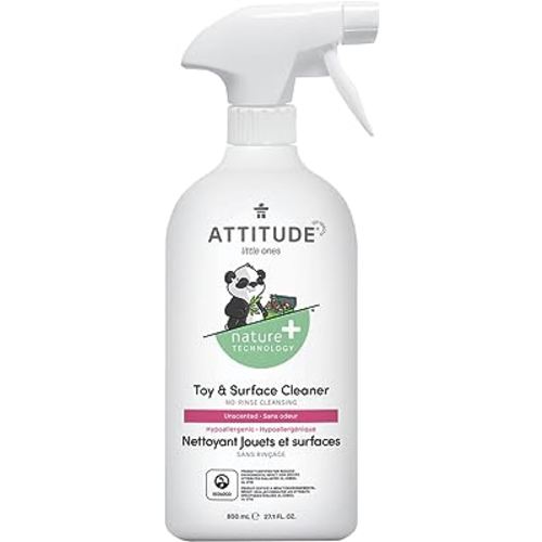ATTITUDE Toy and Surface Cleaner, EWG Verified, Hypoallergenic, Plant- and Mineral-Based Ingredients, Vegan and Cruelty-free Household Products, Unscented, 27.1 Fl Oz
