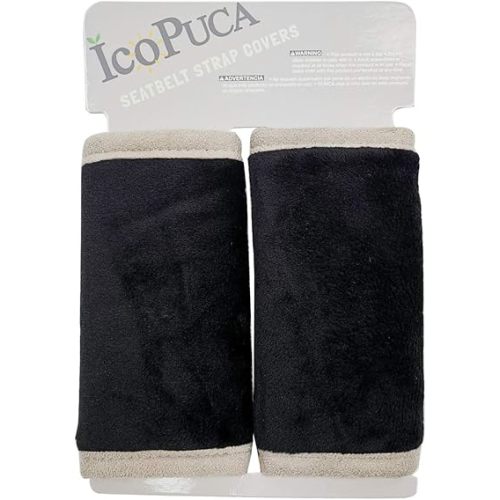 Car Seat Strap Pads Covers for Baby Kids, Seat Belt Covers Cushion for boy Girl, Protect Neck and Shoulder rubbing, Anti-Slip Design, Universal for Stroller/Carrier/Pushchair Black
