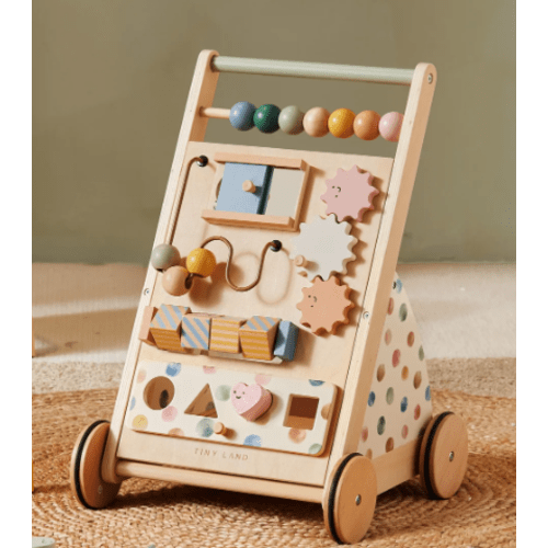 Tiny Land® Versatile Natural Wooden Baby Walker
