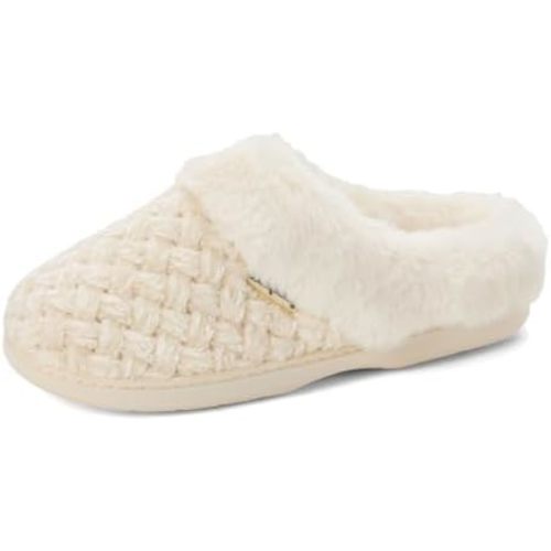 Dearfoams Women's House Slippers Memory Foam Slip On Claire Clog Indoor House Shoes