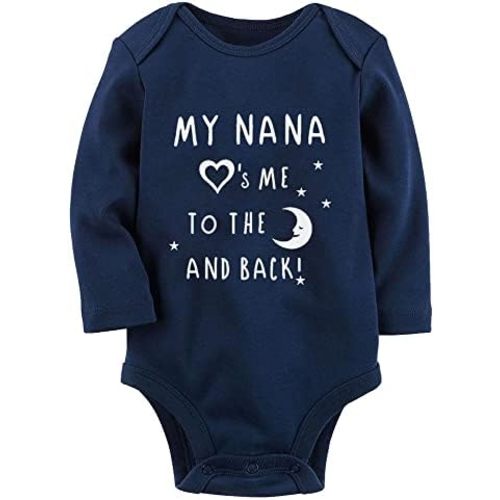 My Nana Loves Me to The Moon and Back Baby Bodysuit Romper Unisex Infant Clothes