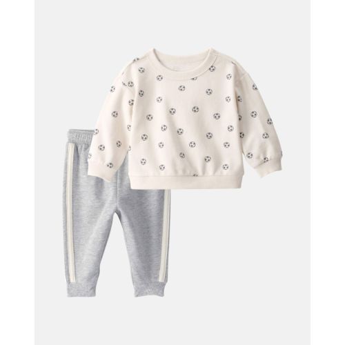 Baby Boy 2-Piece Soccer Layering Set - White/Grey | Carter's
