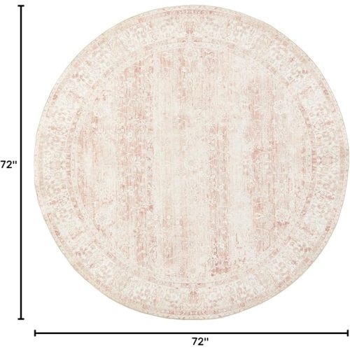 BILEEHOME Light Pink Area Rug for Nursery