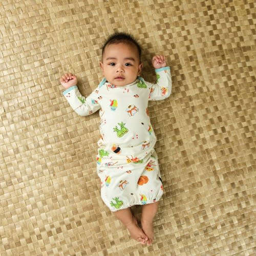 Island Mixed Plate Bamboo Layette Gown