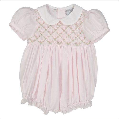 Diamond Smocked Rosebud Bubble I Feltman Brothers