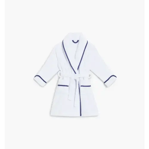 The Baby Hotel Robe - White/Navy