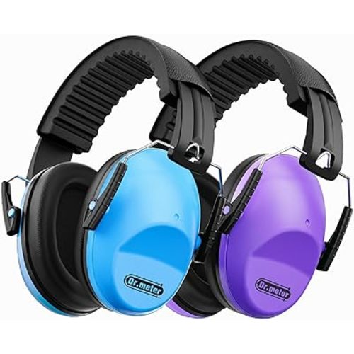 Dr.meter Noise Cancelling Headphones for Kids Adults 2 PACK, SNR27.4 Ear Protection Kids Ear Muffs, Adjustable Earmuffs for Monster Jams, Sensory Autism, Concerts, Fireworks
