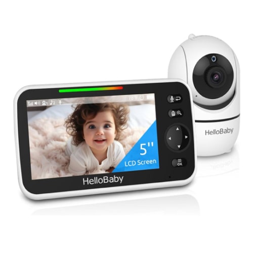 Amazon.com: HelloBaby No WiFi Baby Monitor 5" Screen 30-Hour Battery Pan-Tilt-Zoom Video Upgrade with Camera and Audio, Night Vision, VOX, 2-Way Talk, 8 Lullabies and 1000ft Range : Baby