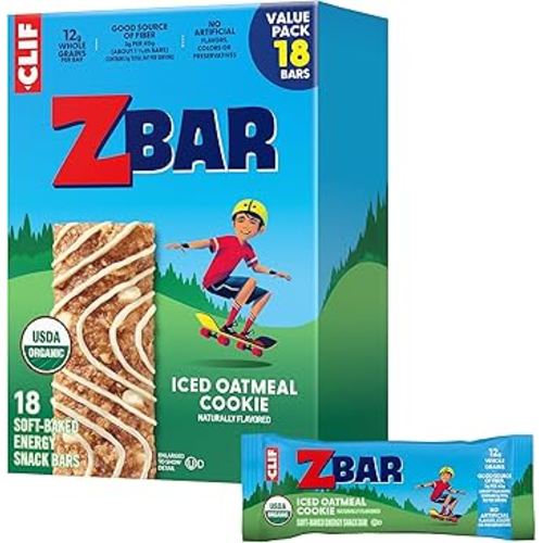 Zbar - Iced Oatmeal Cookie - Soft-Baked Energy Snack Bars - Non-GMO - 12g Whole Grains - USDA Organic Granola Bars (18 Pack)