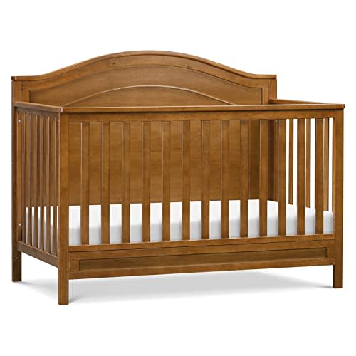 DaVinci Charlie 4-in-1 Convertible Baby Crib - GREENGUARD Gold Certified Convertible Crib to Toddler Bed, Daybed, Full-Size Wooden Bed, Durable, 4 Adjustable Mattress Heights - Chestnut