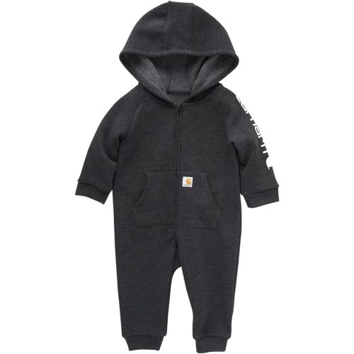 Carhartt baby-boys Long-sleeve Hooded Zip-up Footless Jumpsuit One-piece Hoodie - 3 month
