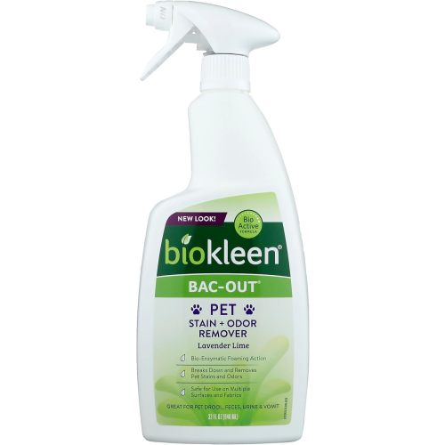 Biokleen Bac-Out Pet Stain Remover - 32 Ounce - Enzymatic, Natural, Destroys Stains & Odors Safely, for Pet Stains on Carpets - Eco-Friendly, Plant-Based
