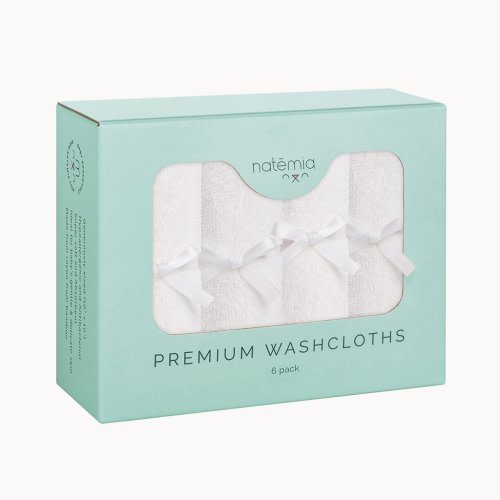 White Bamboo Baby Washcloths by Natemia 6-pack