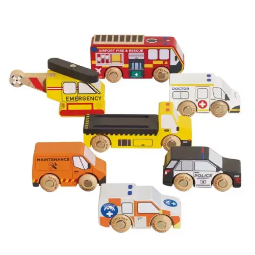 Brands We Love Emergency Helicopter & Rescue Cars - 7 Piece by Janie and Jack