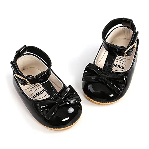 Baby Girls Mary Jane Flats with Bowknot Floral Princess Wedding Dress Shoes Soft Newborn Infant Crib First Walkers Prewalker