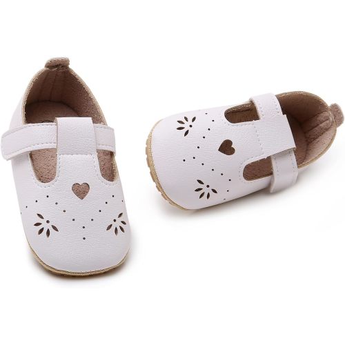 SOFMUO Baby Boys Girls Lace Up Leather Sneakers Soft Rubber Sole Infant Moccasins Newborn Oxford Loafers Anti-Slip Toddler Wedding Uniform Dress Shoes