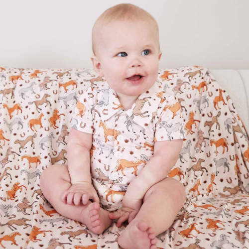 P's Ponies Button Romper