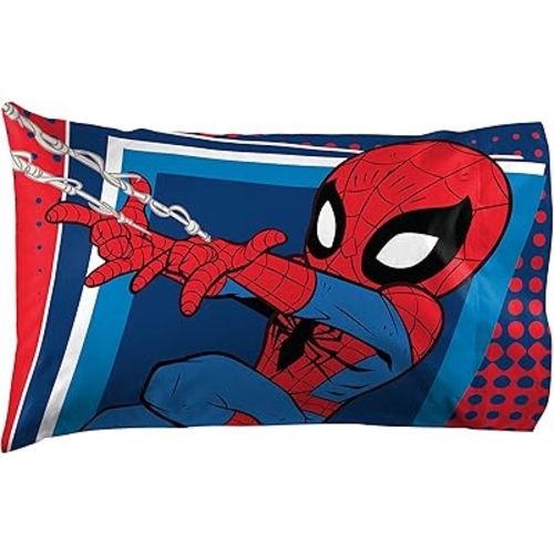 Jay Franco Marvel Super Hero Adventures Go Spidey 1 Pack Pillowcase - Double-Sided Kids Super Soft Bedding - Features Spiderman