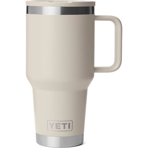 YETI Rambler 30 oz Travel Mug with Flip Straw Lid – Stainless Steel, Vacuum Insulated, Leakproof, Cup Holder Friendly, Cape Taupe