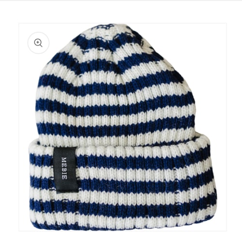 Navy & White Stripe Chunky Knit Beanie – Mebie Baby