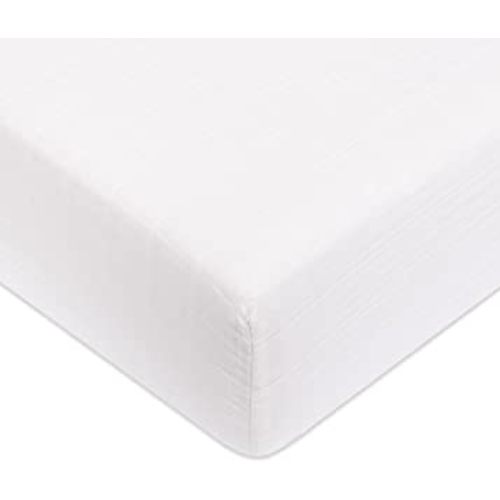 babyletto 100% Organic Cotton Crib Sheet, GOTS-Certified, Fitted 360°, Ultra-Soft and Breathable Muslin - Plain White