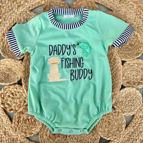 Embroidered Daddy’s Fishing Buddy Romper – Little Southern Brand