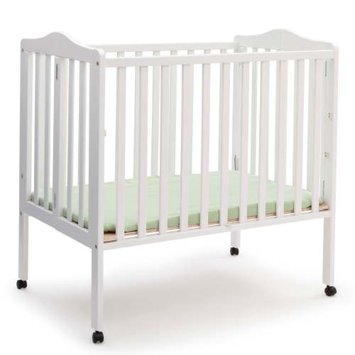 Delta Children, Folding Portable Baby Mini Crib, 40"L x 26"W, White